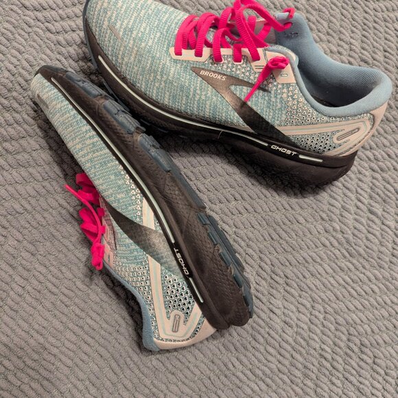 Brooks Womens Road Running Ghost 14 Athletic Sneakers Size 10 Fitness Gym Teal - Picture 4 of 7